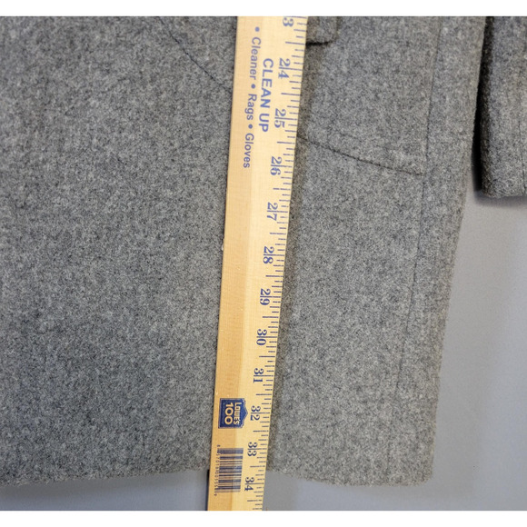 East 5th Coat Womens Medium Gray Wool Blend Walker Lined Button Front Pockets - Picture 10 of 14